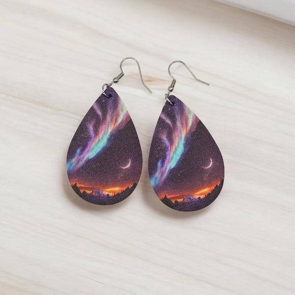Aurora Borealis Teardrop Earrings - Picture 3 of 4